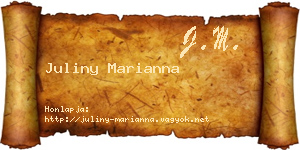 Juliny Marianna névjegykártya